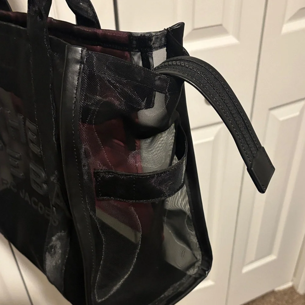 Marc Jacobs Black and Pink Mesh Tote Bag - Picture 7 of 9